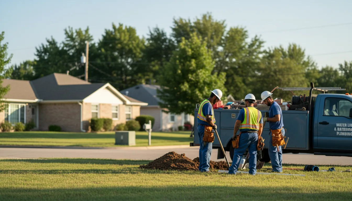 Residential water line and bathroom plumbing service in Vermillion, KS
